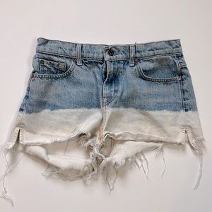 7 For all Man Kind destroyed cheeky jean shorts blue denim size 26